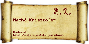 Machó Krisztofer névjegykártya